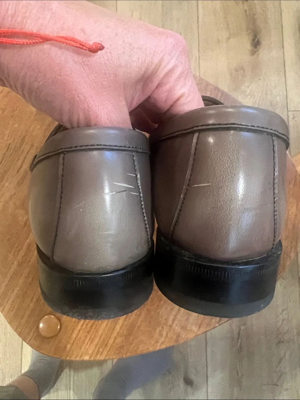 Men's Taupe Leather Slip-On Loafers Regal 50 Anniversary in Japan sz 24 1/2